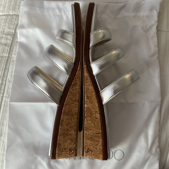 Jimmy Choo Silver Metallic Nappa Sandals - Picture 5 of 6